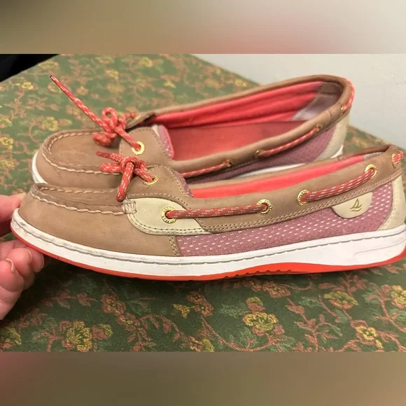 Sperry Brown and Red/Orange Flats - Picture 3 of 7